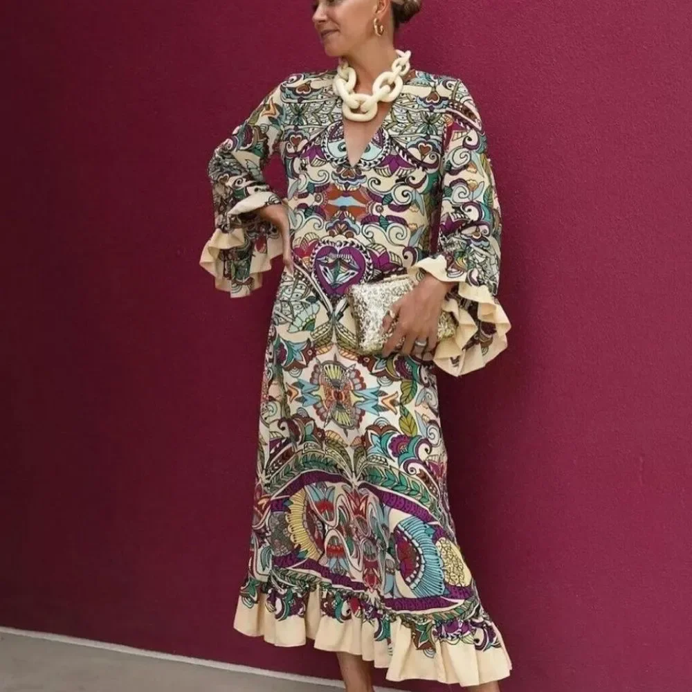 ZARA PRINTED MIDI DRESS 7832/016/219/022 - Picture 11 of 11